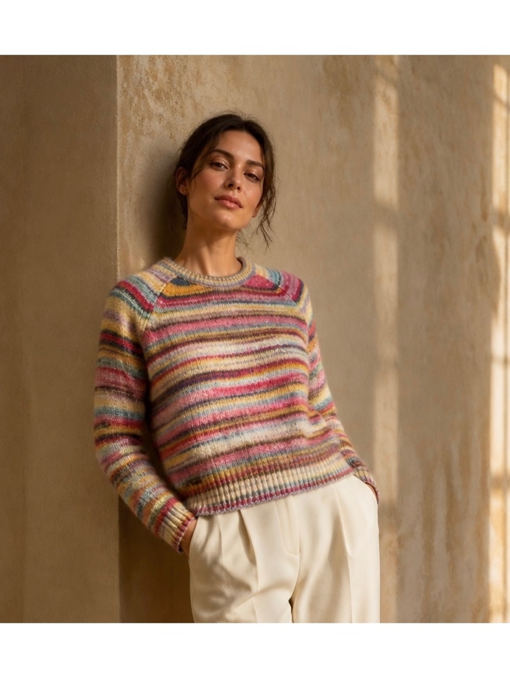 YoColorado Multicolor Striped Pullover Sweater